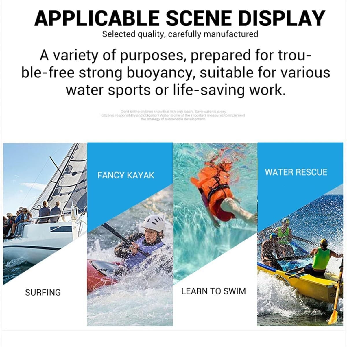 Adjustable Life Jacket for Adults, High Buoyancy PFD Vest with Safety Buckles, Quick-Dry Neoprene Aid, for Kayaking, Boating, Fishing, Watersports(black)