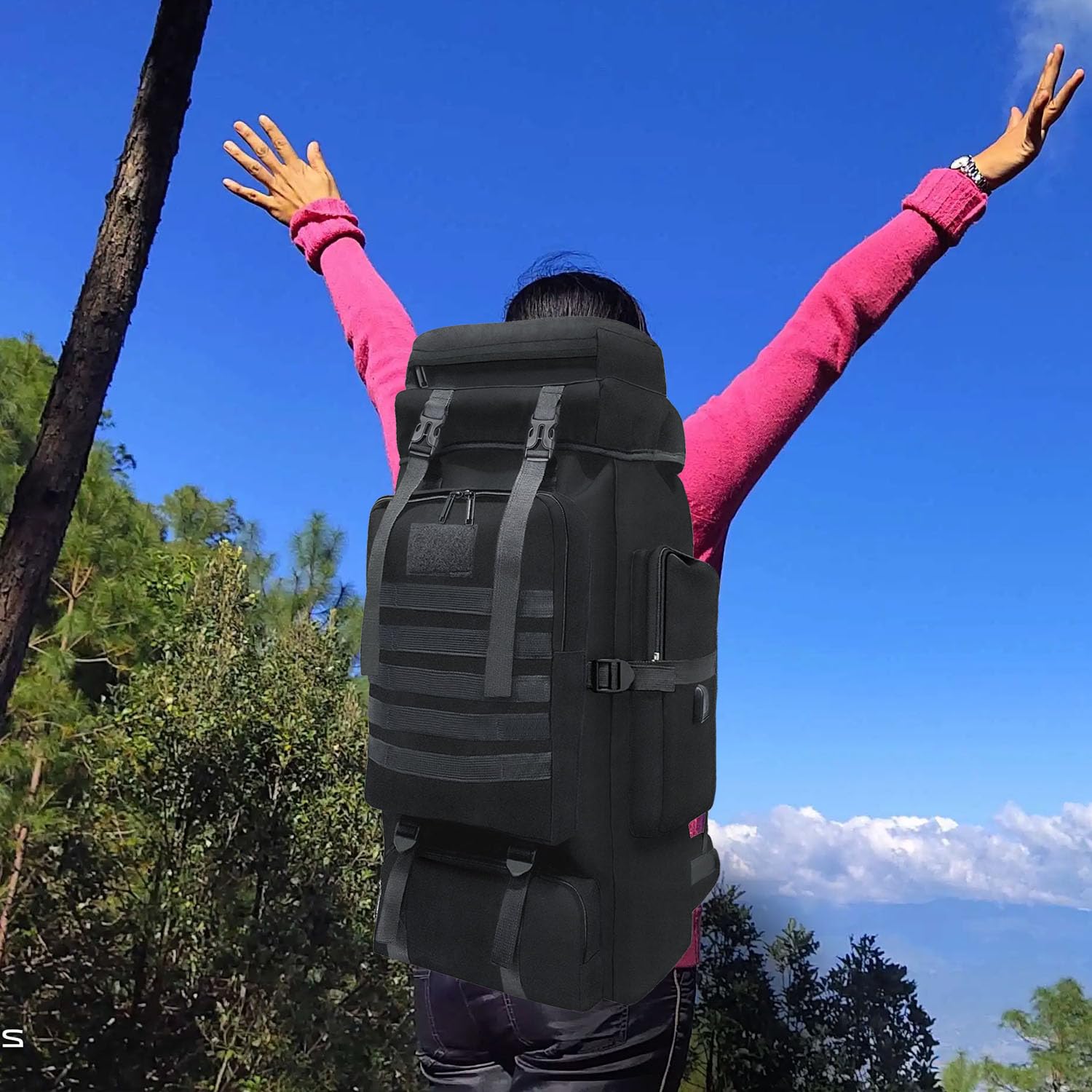 Wesoke 80L Military Hiking Backpack with USB Charging Port