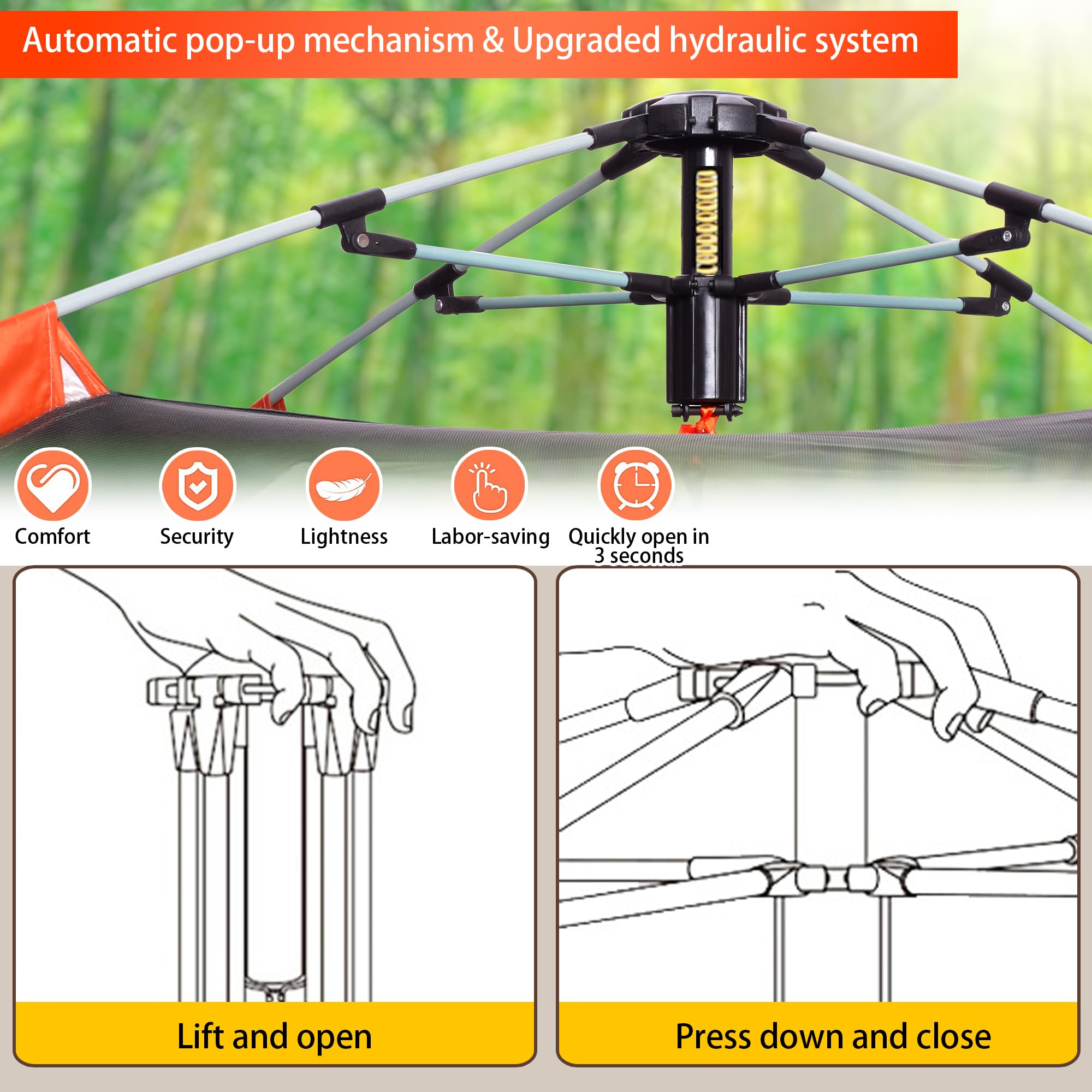 QQ CAT Pop-Up Family Dome Tent – Green